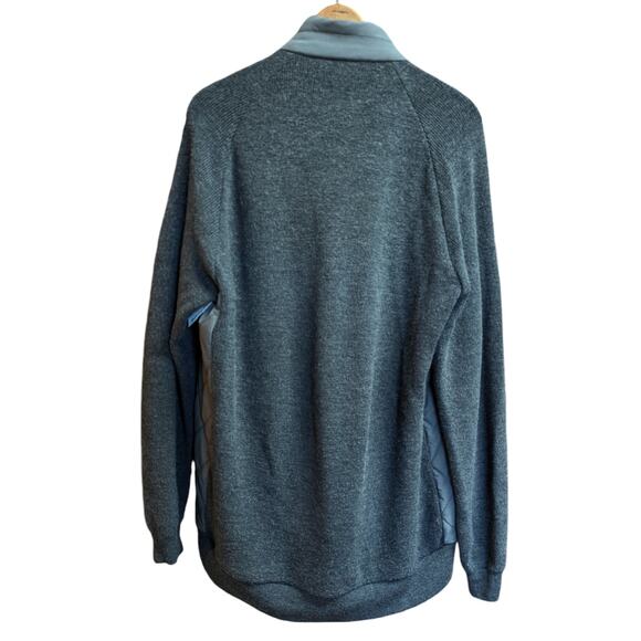 Peter Millar Wool Hybrid Full Zip Jacket Gray Charcoal Knit Sleeves Size XL - Picture 3 of 5